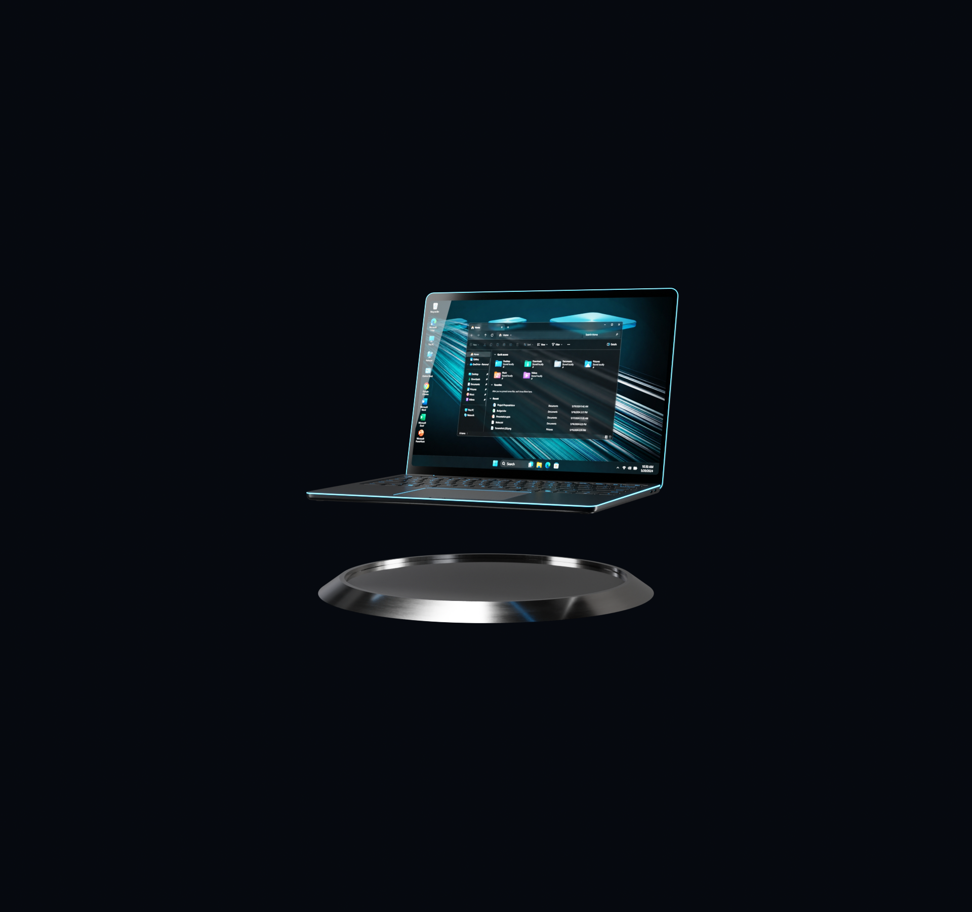 Laptop showing the Windows desktop — Workflo managed IT support, Edinburgh